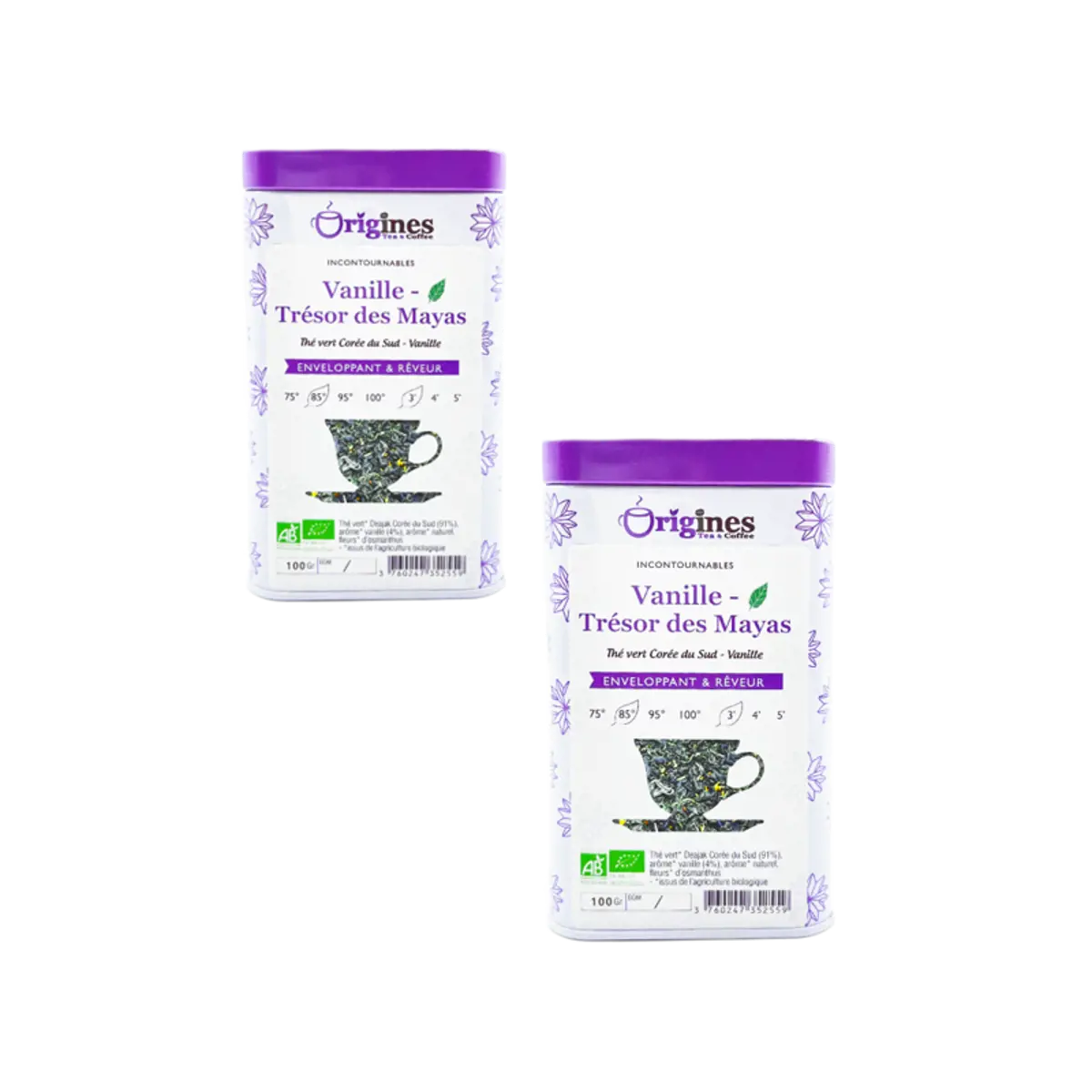 Origines Tea&Coffee The Vert Bio En - Vanille Tresor Des Mayas Coree Du Sud 100G Canette 100 G by Origines Tea&Coffee