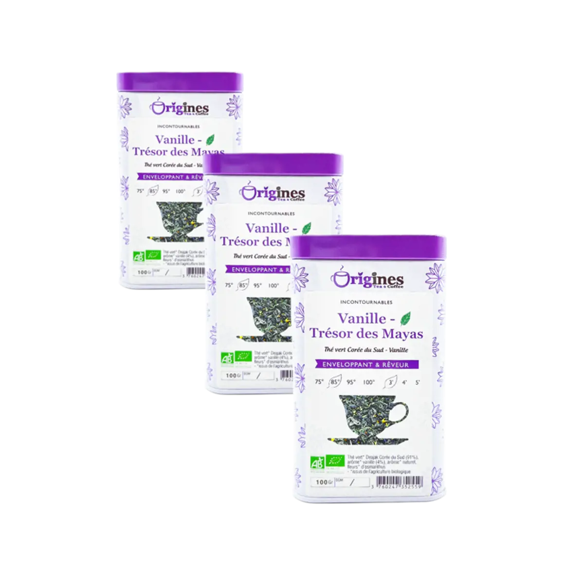 Origines Tea&Coffee The Vert Bio En - Vanille Tresor Des Mayas Coree Du Sud 100G Canette 100 G by Origines Tea&Coffee