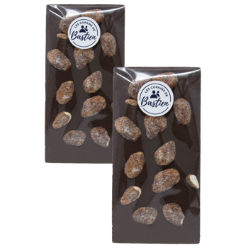 Zartbitterschokolade mit Mandeln (80g) - Pack 2 × Tafel 80 g