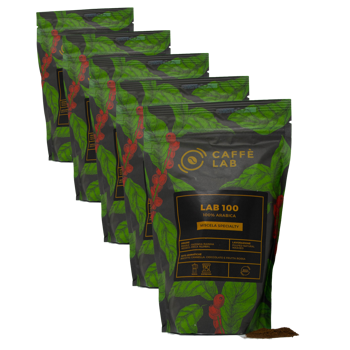 Gemahlener Kaffee - Mischung Specialty LAB 100 - Moka 250g - Pack 5 × Mahlgrad Moka Beutel 250 g