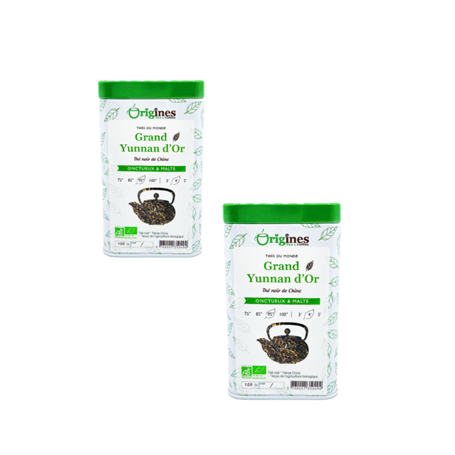 Origines Tea&Coffee The Noir Bio En - Grand Yunnan D Or Chine 100G Canette 100 G by Origines Tea&Coffee