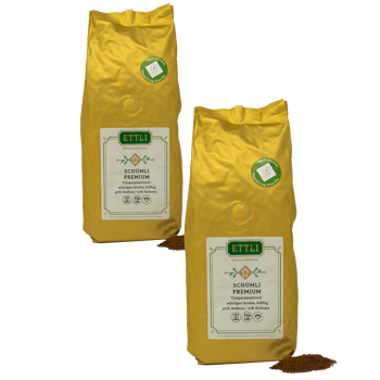 Gemahlener Kaffee - Schümli Premium - 500g - Pack 2 × Mahlgrad Moka Beutel 500 g