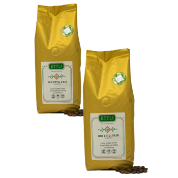 Kaffeebohnen - Bio ETTLI Fair - 500g - Pack 2 × Bohnen Beutel 500 g