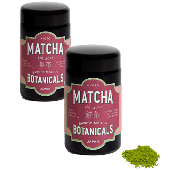 Matcha Mit Kirschblüten (Sakura) 100g - Pack 2 × Glasflasche 100 g