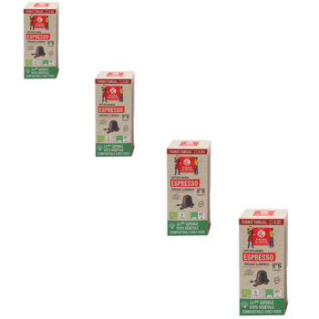 Capsules compostables - Café Espresso corsé Honduras/Mexique 100% Arabica - x20 - Pack 4 × 10 Capsules compatible Nespresso®