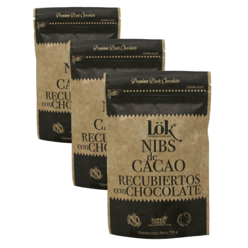 Nibs de cacao torréfiés au chocolat 53 % Single Origin - Pack 3 × Pochette 60 g