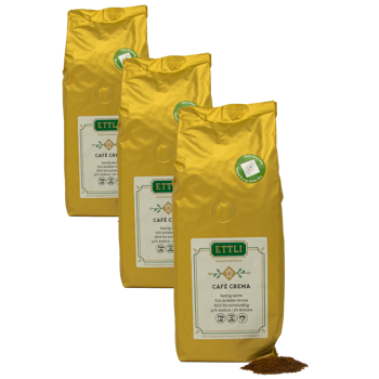 Gemahlener Kaffee - Cafè Crema - 250g - Pack 3 × Mahlgrad Moka Beutel 250 g