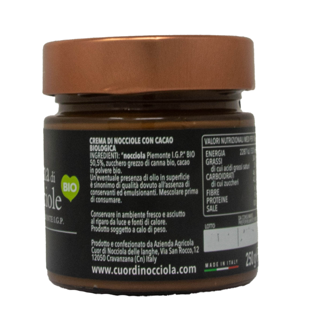 Terzo immagine del prodotto Crema di Nocciole CON CACAO 250 g by Cuor di Nocciola delle Langhe