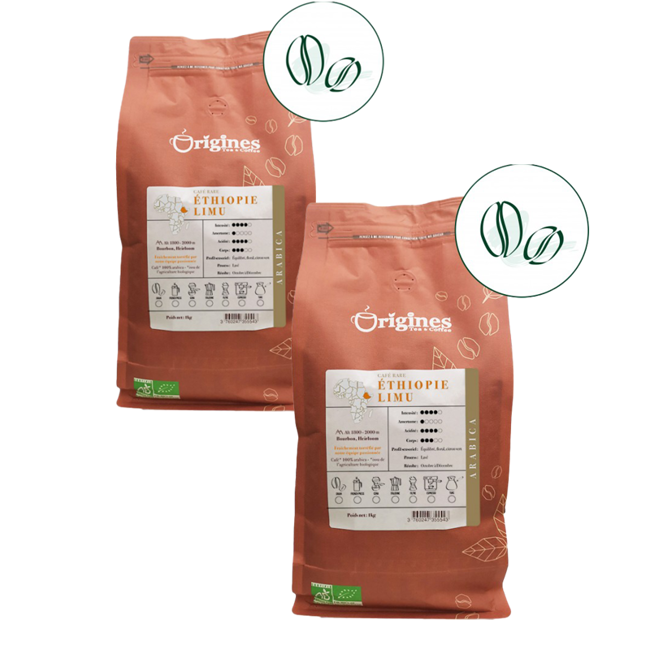 Origines Tea&Coffee Cafè En Grains - Ethiopie Limu - 1Kg by Origines Tea&Coffee