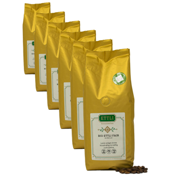 Ettli Kaffee Café En Grains - Bio Ettli Équitable - 250G - Pack 6 × Grains Pochette 250 g