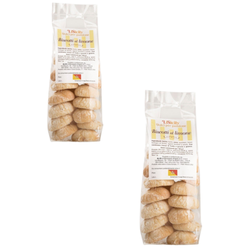 LiSicilyBiscuits Au Citron Biologique 1 Kg - 1 Kg - Pack 2 × Pochette 1 kg