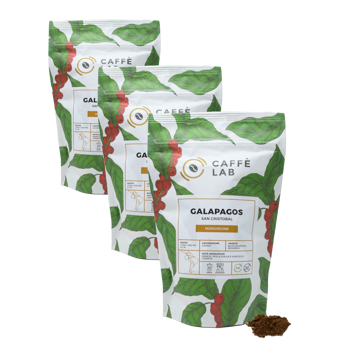 Kaffee Galapagos San Cristobal Bio - Gemahlen - Pack 3 × Mahlgrad Espresso Beutel 250 g