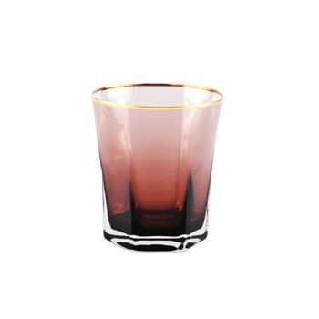 Bicchieri da acqua viola con bordo dorato - set da 6 - 