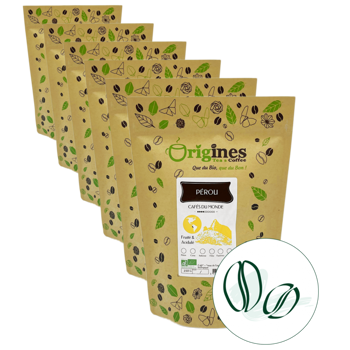 Caffè macinato - Pérou -250g - Pack 6 × Macinatura Aeropress Bustina 250 g