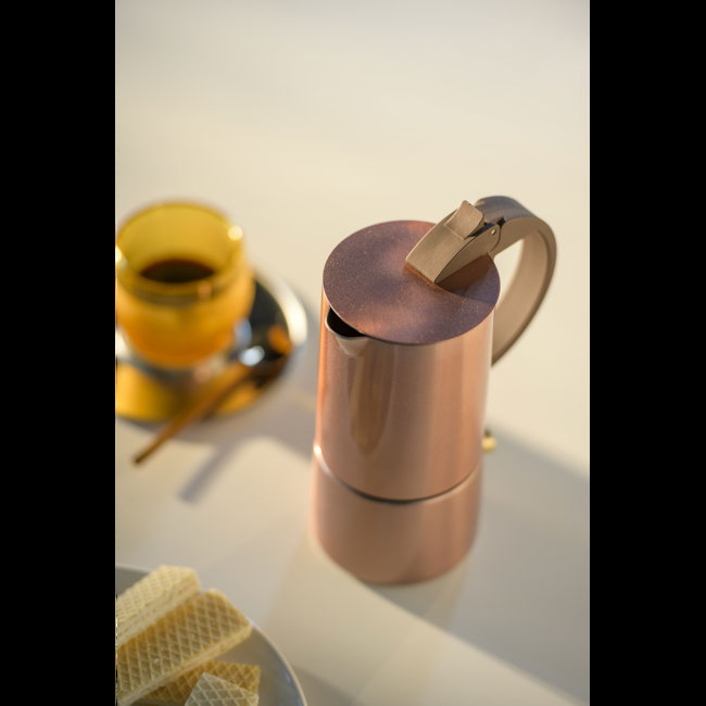 Secondo immagine del prodotto Chicca Caffettiera a induzione  - 6 tazze Oro rosa by GNALI & ZANI