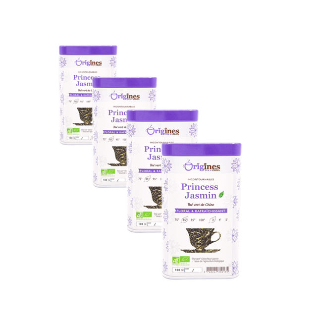 Grüner Tee Metall-Box - Princess Jasmin Chine - 100g by Origines Tea&Coffee