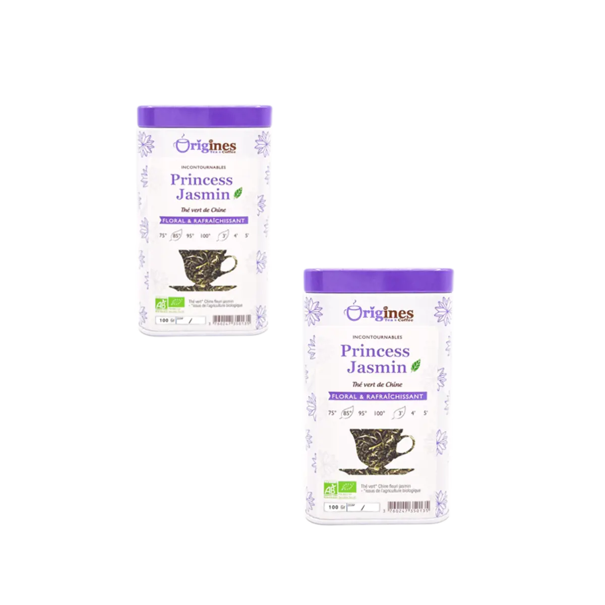 Origines Tea&Coffee The Vert Bio En - Princess Jasmin Chine 100G Canette 100 G by Origines Tea&Coffee