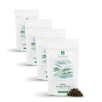 Dhyana Nepali Golden Tips Tea 50 G - 50 G - Pack 4 × Pochette 50 g