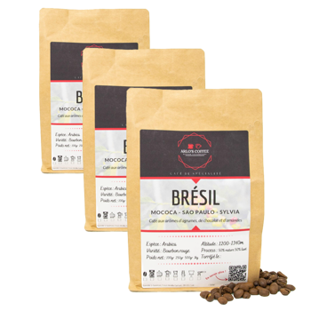Cafe En Grain Arlo's Coffee Bresil 250 G - Pack 3 × Grains Pochette 250 g