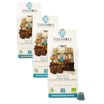 Terramoka Mister Nelson Capsules 60 Capsules - Pack 3 × 60 Capsules compatible Nespresso®