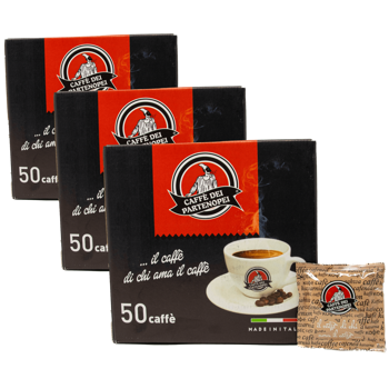 Caffe Dei Partenopei Kit Dosettes X50 Boite Carton 700 G - Pack 3 × 50 Dosettes compatible ESE (44mm)