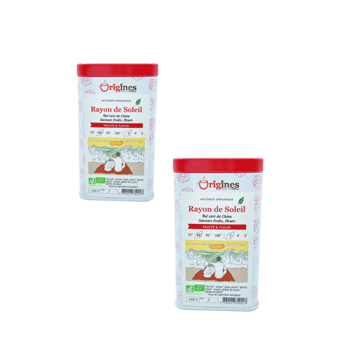 Origines Tea&Coffee The Vert Bio En - Rayon De Soleil Chine 100G - 100 G - Pack 2 × Boîte métal 100 g