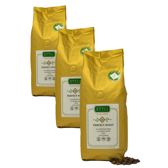 Kaffeebohnen - Perfect Night Entcoffeinierter Kaffee - 250g by ETTLI Kaffee