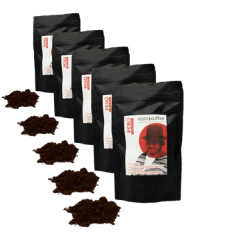 Perú  - Länderkaffee - Pack 5 × Macinatura French press Bustina 250 g
