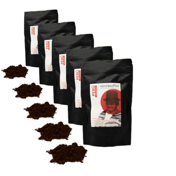 Roestkaffee Cafe Du Perou Moulu Piston French Press- 250 G - Pack 5 × Moulu French press Pochette 250 g