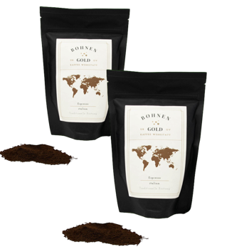 Espresso Italien - Pack 2 × Mahlgrad Filter Beutel 500 g