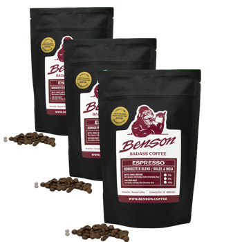 Café En Grain Benson - Bonhoeffer Blend, Espresso - 500G - Pack 3 × Grains Pochette 500 g