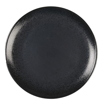 Set di 6 piatti in porcellana nera opaca con schegge 27cm - 