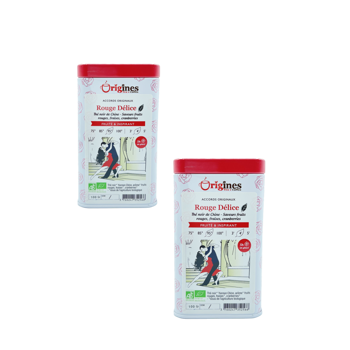 Origines Tea&Coffee The Noir Bio En - Rouge Delice Chine 100G - 100 G - Pack 2 × Boîte métal 100 g