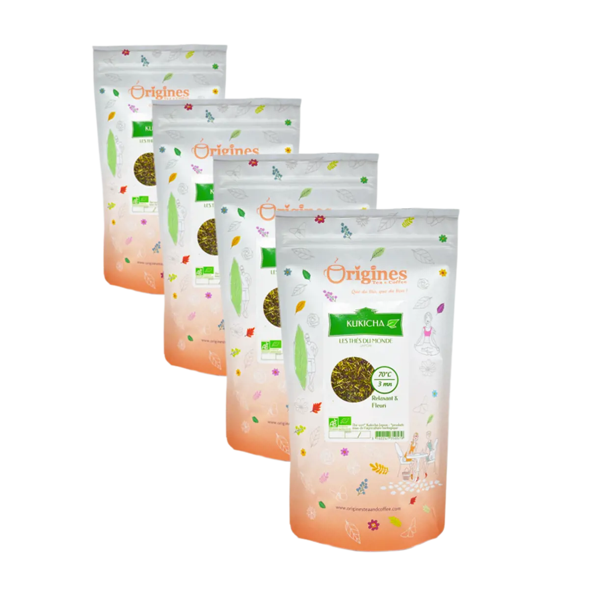 Tè Verde Bio in bustine - Kukicha Japon - 100g by Origines Tea&Coffee