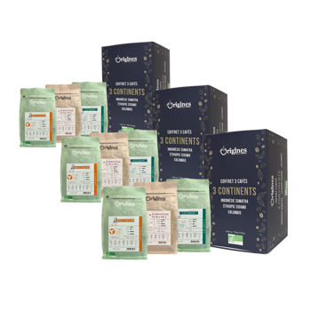 Box Caffè in grani - 3 continents 3x250g - Pack 3 × 3 Bustine