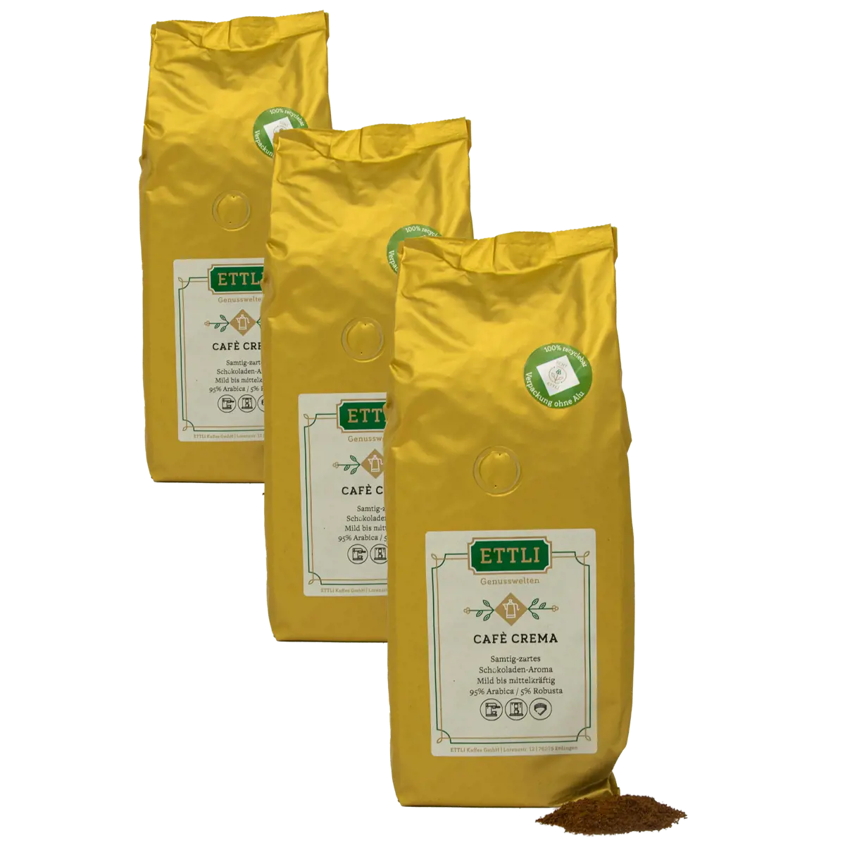 Ettli Kaffee Cafe Moulu Cafe Crema 500G Moulu Aeropress - 500 G by ETTLI Kaffee