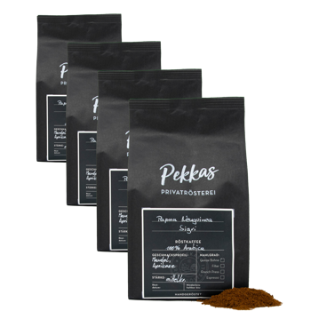 Pekkas Privatrösterei Papouasie Nouvelle Guinee Sigri Moulu Espresso - 500 G - Pack 4 × Moulu Espresso Pochette 500 g