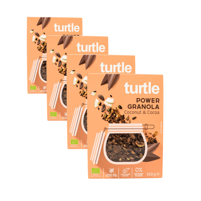 Turtle Power Granola Bio Noix De Coco Cacao Boite En Carton 350 G by Turtle