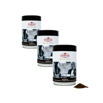 Caffè macinato - Arabica - 250g - Pack 3 × Macinatura Moka Scatola di metallo 250 g