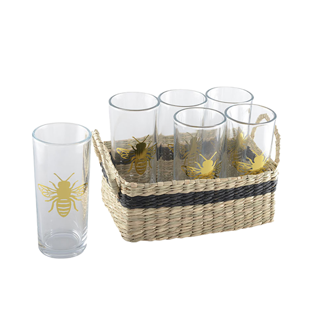 Gläser Biene mit Korb - 6er-Set by Aulica