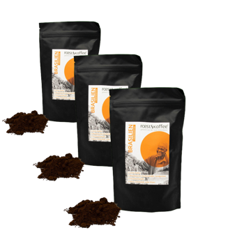 Brasile - Länderkaffee - Pack 3 × Macinatura French press Bustina 500 g