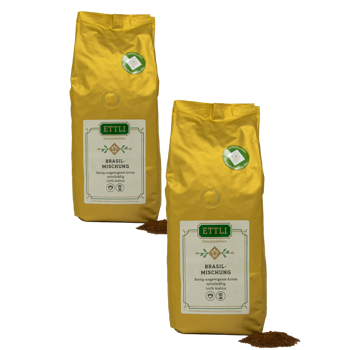 Ettli Kaffee Melange Brasil Moulu Moka - 1 Kg - Pack 2 × Moulu Moka Pochette 1 kg