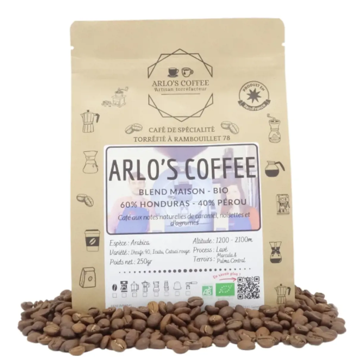 Cafe En Grain Arlo's Coffee Blend Maison 250 G by ARLO'S COFFEE