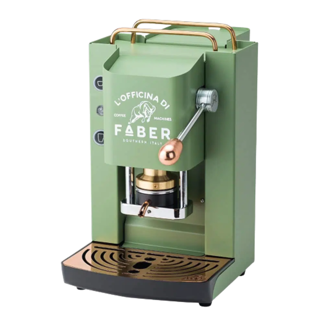 Faber Faber Machine A Cafe A Dosettes Pro Deluxe Acid Green Plaque Laiton Zodiac 1,3 L by Faber