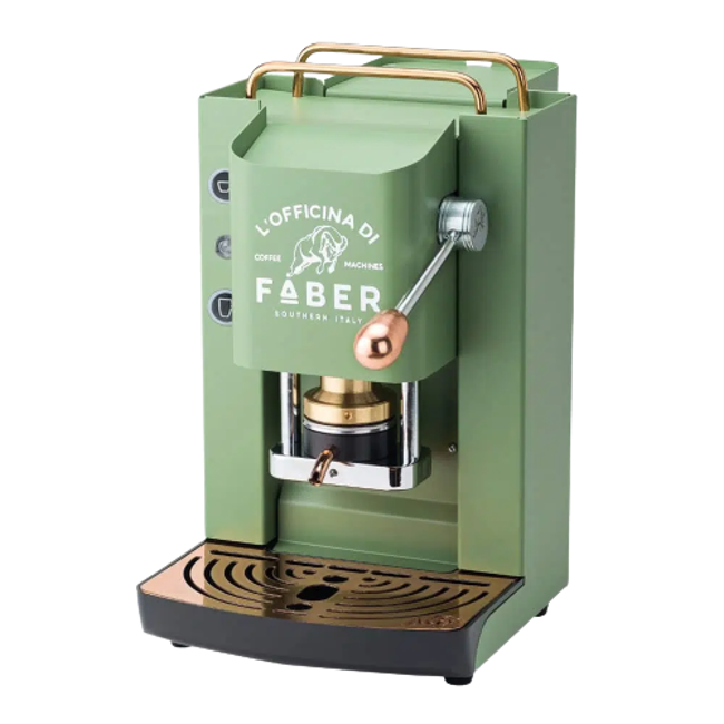 FABER Macchina da Caffè a cialde - Pro Deluxe Acid Green Ottonato Zodiac 1,3  l