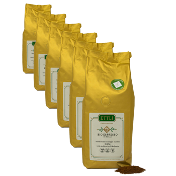 Caffè macinato - Bio Espresso - 250g - Pack 6 × Macinatura Moka Bustina 250 g