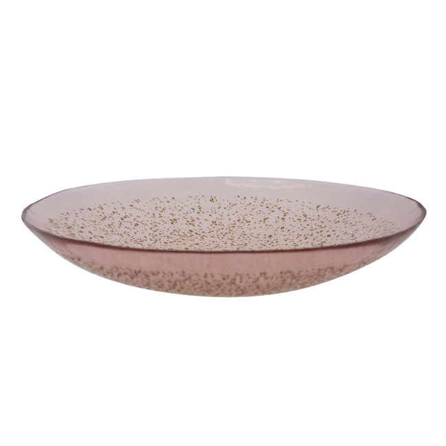 Fruttiera di vetro Crispy rosa 40 cm by Aulica