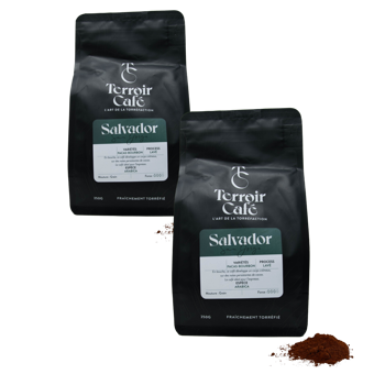 Gemahlener Kaffee - Salvador, San Jorge 1kg - Pack 2 × Mahlgrad Moka Beutel 1 kg