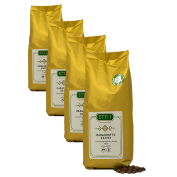 Caffè in grani - Maragogype - 250g - Pack 4 × Chicchi Bustina 250 g