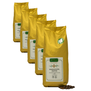 ETTLI Kaffee Café En Grains - Maragogype - 250G - Pack 5 × Grains Pochette 250 g